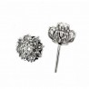 Pendientes roseta diamantes oro blanco 18K [16-1058-P]
