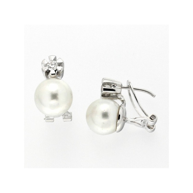 Pendientes diamantes australiana oro blanco 18K [16-1196-P]