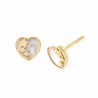 Pendientes corazon nacar oro amarillo