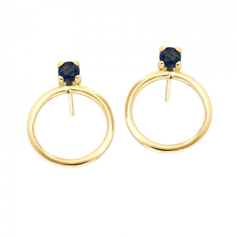 Pendientes zafiro oro amarillo 18K [26-10966-Z-P]