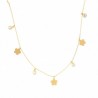 Gargantilla circonitas y flores, oro 18k [26-10971-fl]