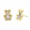 Pendientes comunion osito nacar Oro 18k [26-10992-P]