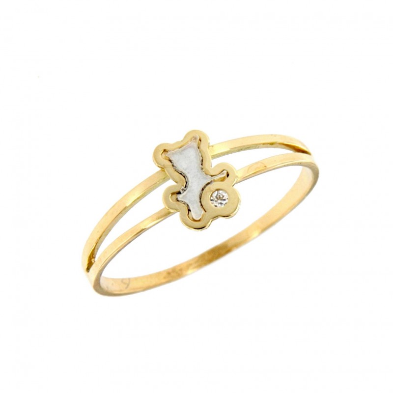 Anillo sortija comunion osito nacar oro amarillo, oro 18k [ 26-10992-s ]