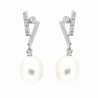 Pendientes perla oro blanco oro 18k [26-2795-p]