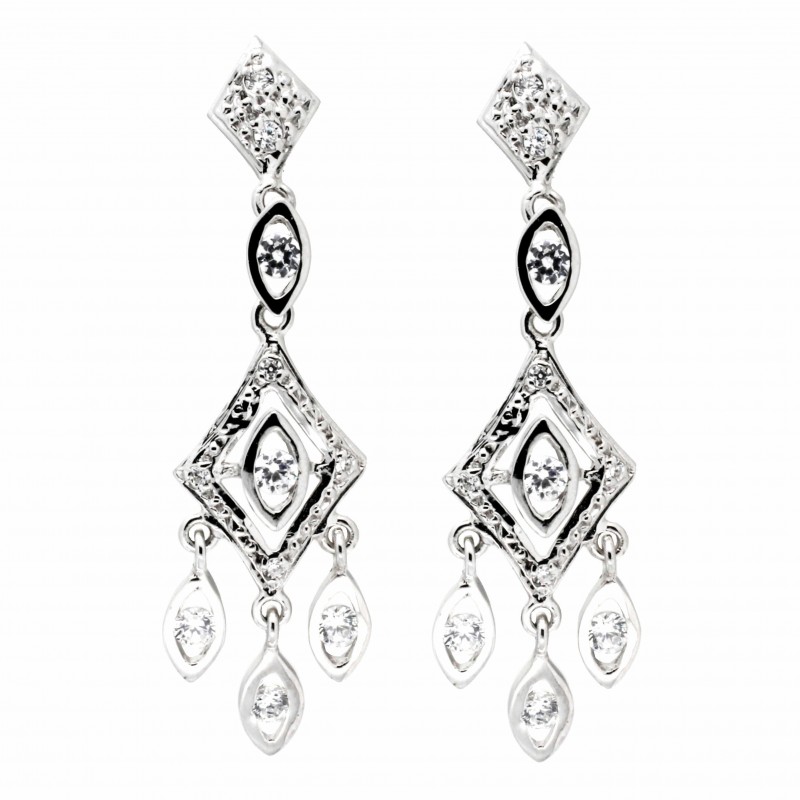 Pendientes oro blanco oro 18k [26-3115-p]