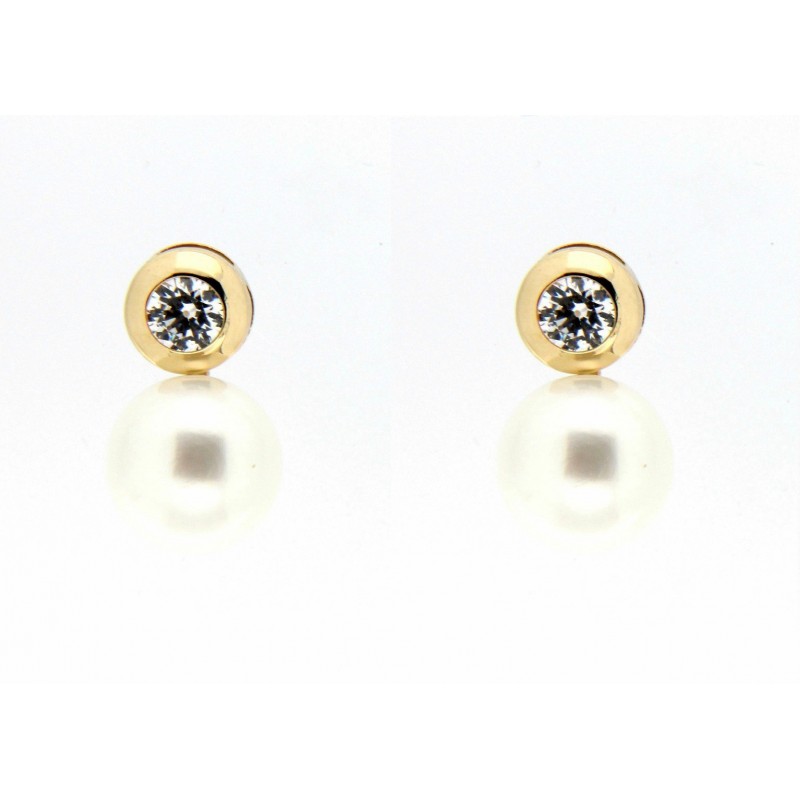 Pendientes perla oro amarillo 18K [26-3116-P]