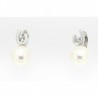 Pendientes perla oro blanco 18K [26-3204-1-P]