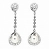 Pendientes perla oro blanco oro 18k [26-3273-p]