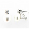 Pendientes perla oro blanco 18K [26-3542-1-P]