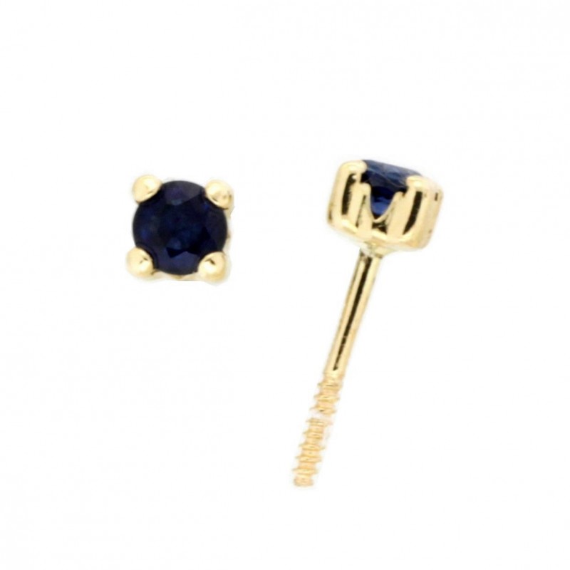 Pendientes zafiro fino oro amarillo 18K [26-3629-Z-P]