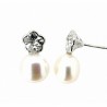 Pendientes perla oro blanco 18K [26-3748-1-P]