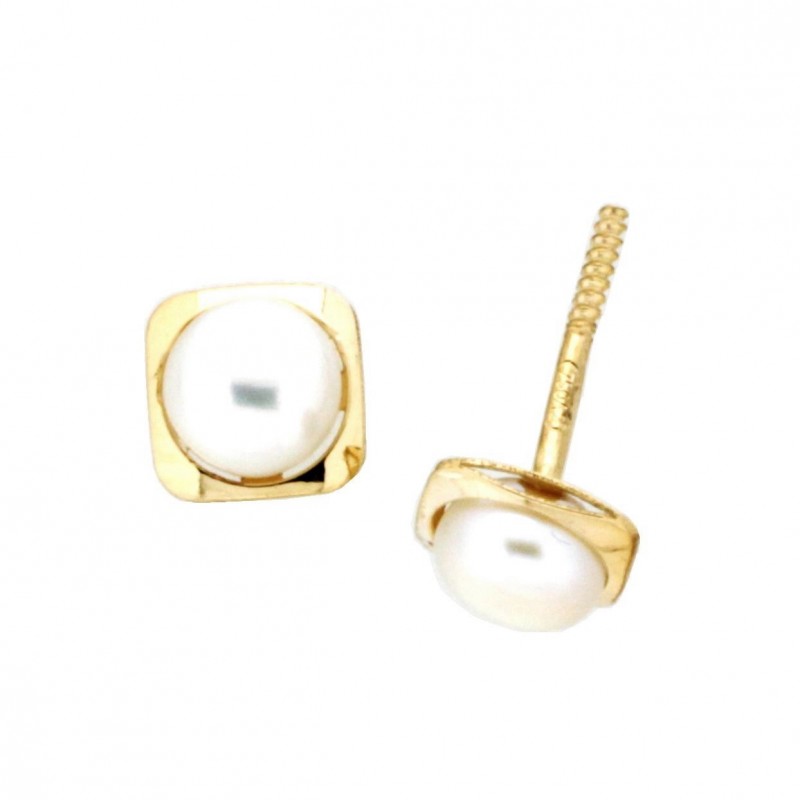 Pendientes perla oro amarillo 18K [26-3956-P]