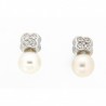 Pendientes perla oro blanco