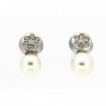 Pendientes perla oro blanco
