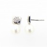 Pendientes perla oro blanco 18K [26-4180-1-P]