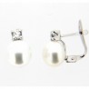 Pendientes perla oro blanco 18K [26-4330-1-P]