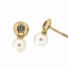 Pendientes perla oro amarillo 18K [26-4357-P]