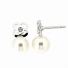 Pendientes perla oro blanco 18K [26-4679-1-P]