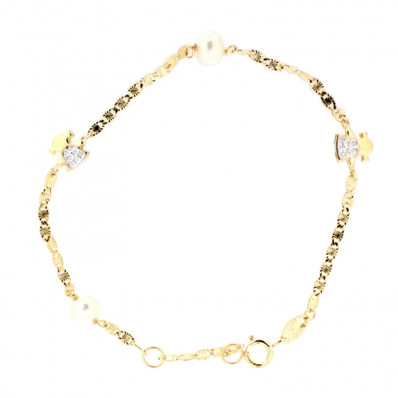 Pulsera perla comunion oro 18k [26-5562-pu]