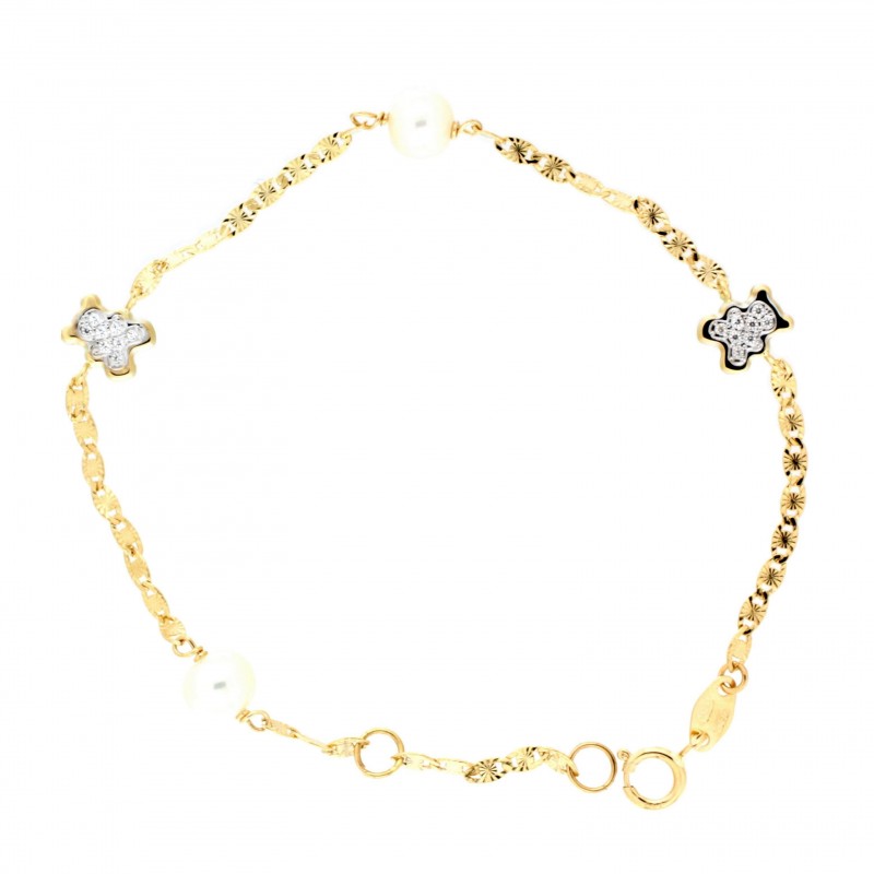 Pulsera perla comunion oro 18k [26-5565-pu]