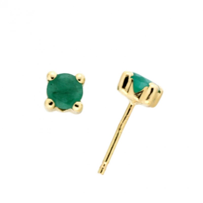 Pendientes esmeralda oro amarillo 18K [26-5827-E-P]