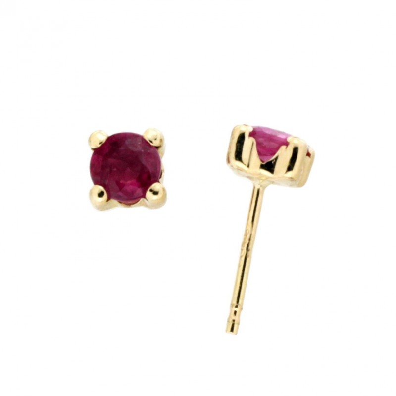 Pendientes rubí oro amarillo 18K [26-5827-R-P]