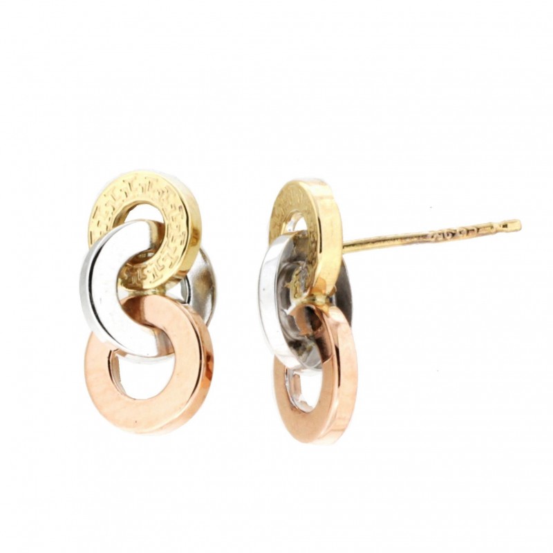 Pendientes tricolor Oro 18K [26-5940-PQT-P]