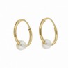 Pendientes aro perla oro 18k [26-6153-p]