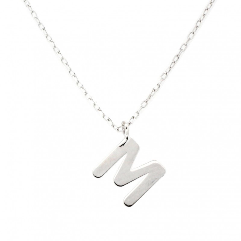 Colgante letra con cadena oro blanco 18k [26-6508-b-cad ]