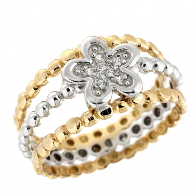 Anillo sortija oro bicolor 18k [26-7085-t-s ]