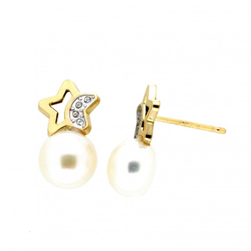 Pendientes perla comunion Oro 18k [26-7783-P]