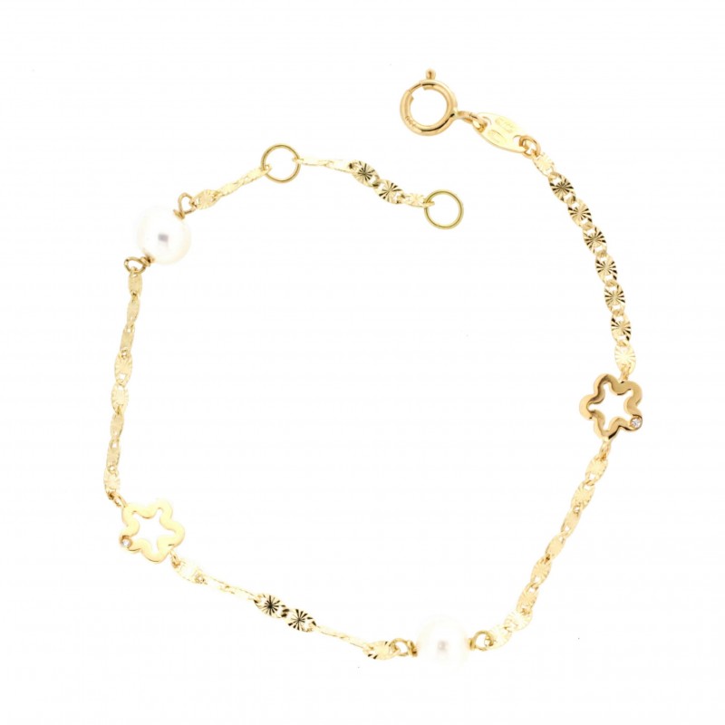 Pulsera perlas comunion oro 18k [26-7865-pu]