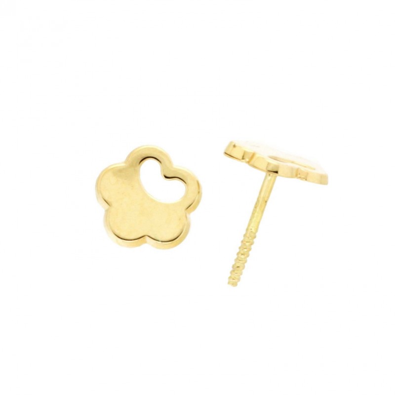 Pendientes flor oro amarillo 18K [26-8459-P]