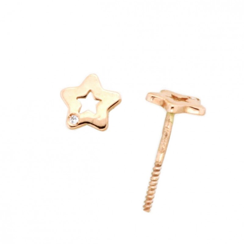 Pendientes diamantes oro rosa 18K [26-8729-R-P]