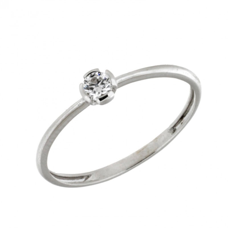 Sortija solitario oro blanco, oro 18k [ 26-8844-1-s ]