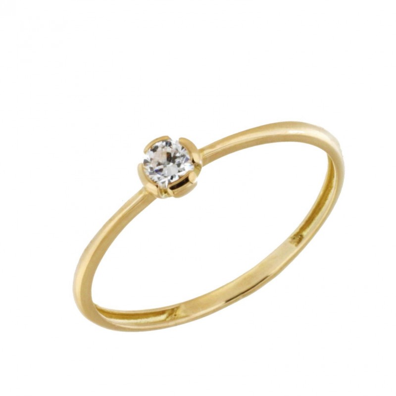 Sortija solitario, oro 18k [ 26-8844-s ]