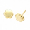 Pendientes flor liso oro amarillo