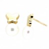 Pendientes mariposa perla comunion Oro 18k [26-9217P-P]