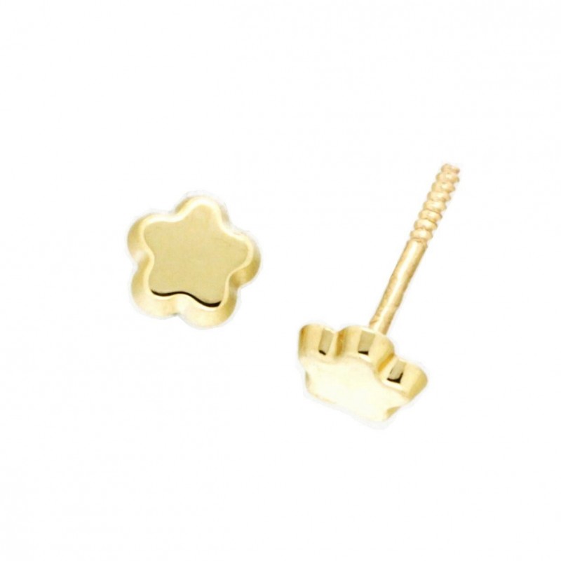 Pendientes flor oro amarillo 18K [26-9432-P]