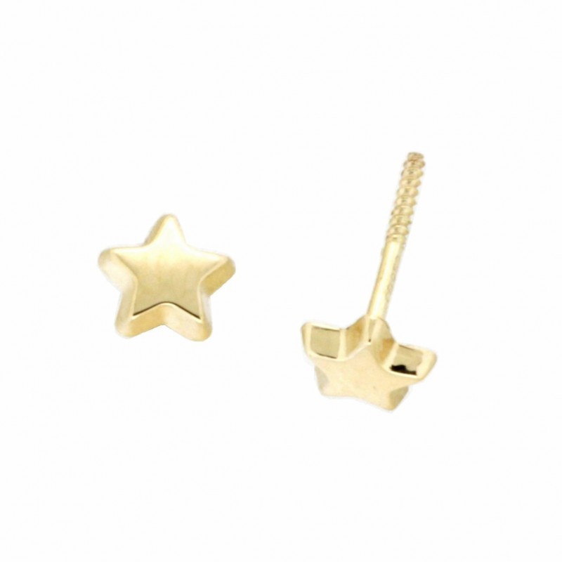 Pendientes estrella oro amarillo 18K [26-9434-P]