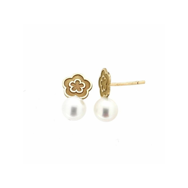 Pendientes perla oro amarillo 18K [2-6-A-P]