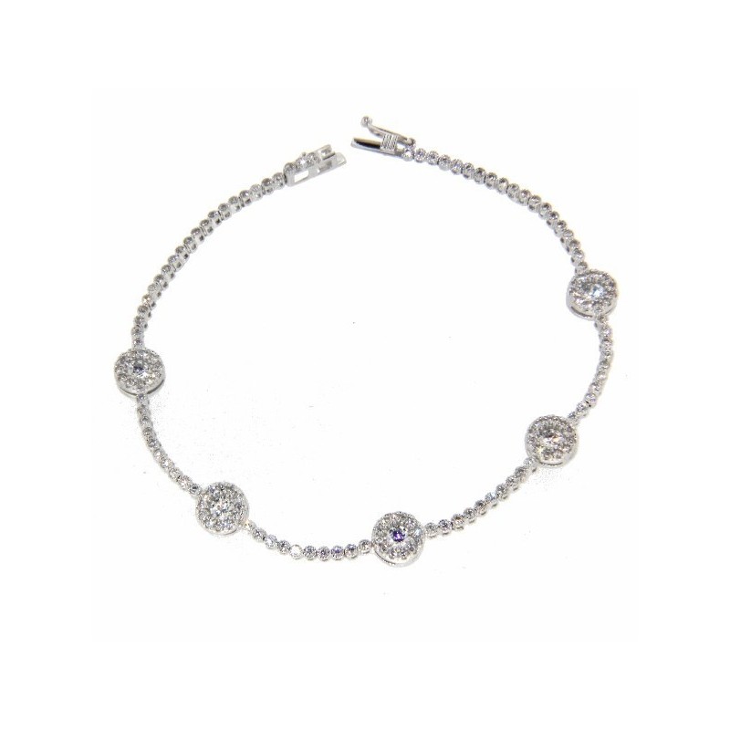Pulsera oro blanco circon oro 18k [2-70-189]