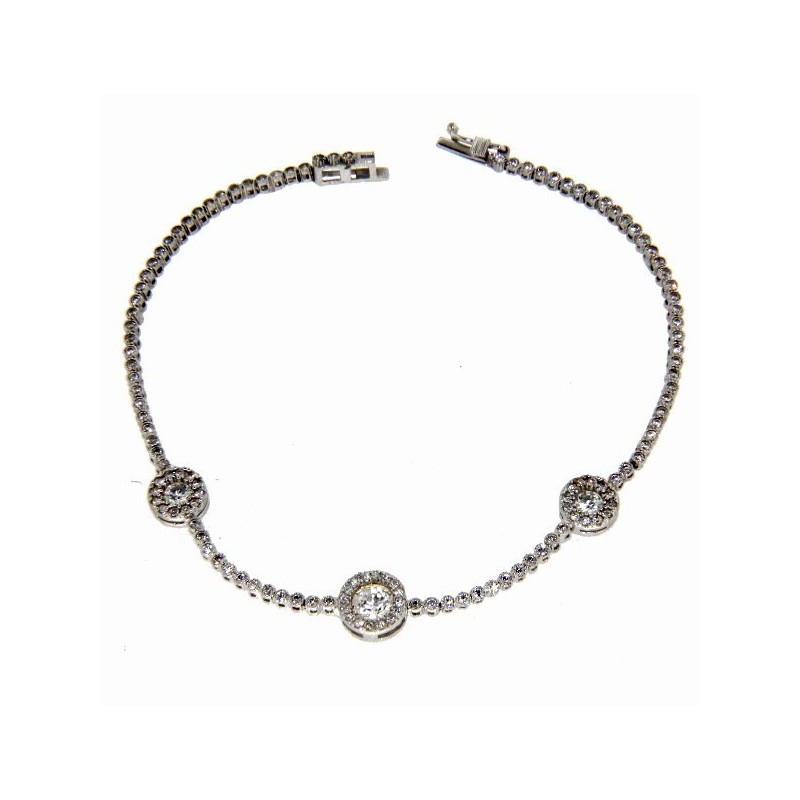 Pulsera oro blanco circon oro 18k [2-70-308]