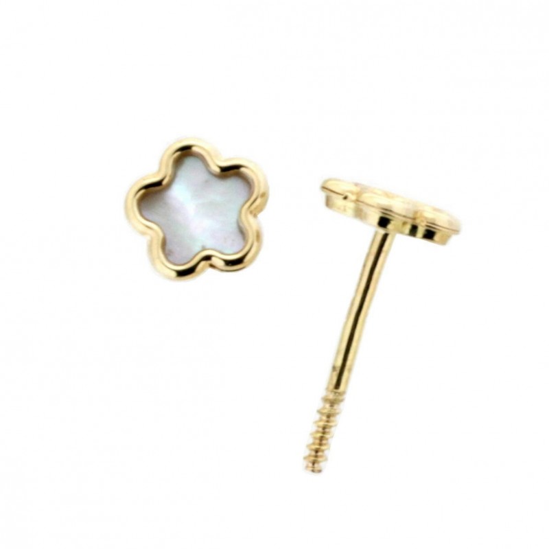 Pendientes nacar oro amarillo 18K [27-10564-P]