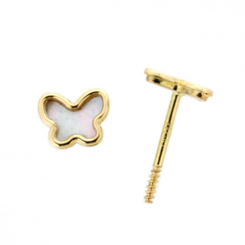 Pendientes nacar oro amarillo 18K [27-10566-P]