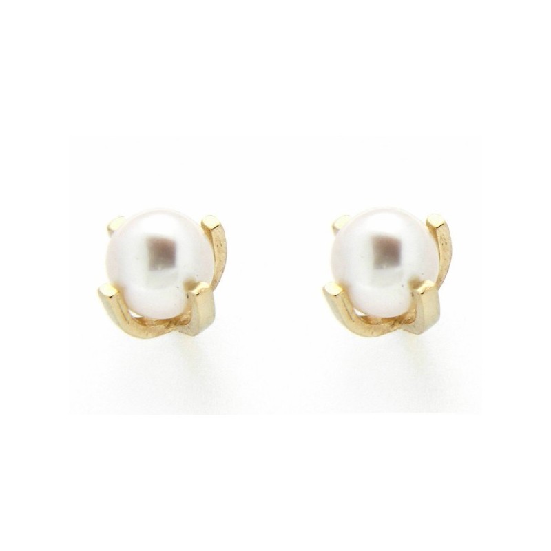 Pendientes perla oro amarillo 18K [27-1131-3-P]