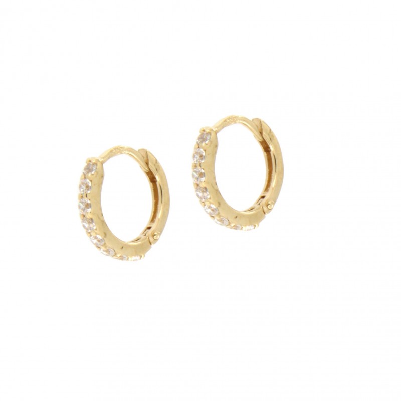 Pendientes aro circonita oro 18k [27-11475-p]