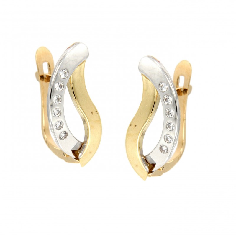 Pendientes bicolor Oro 18K [27-11557-P]