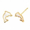 Pendientes delfin nacar oro amarillo 18K [27-11805-2-P]