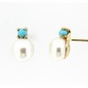 Pendientes perla turquesa oro amarillo 18K [27-1201-T-P]